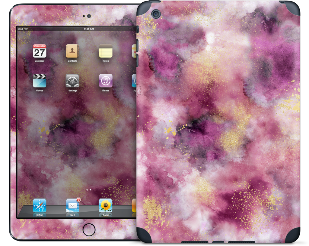Watercolor Marble Pink Gold iPad Skin